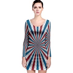 Usa-deco-background Long Sleeve Bodycon Dress