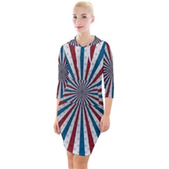 Usa-deco-background Quarter Sleeve Hood Bodycon Dress by Jancukart