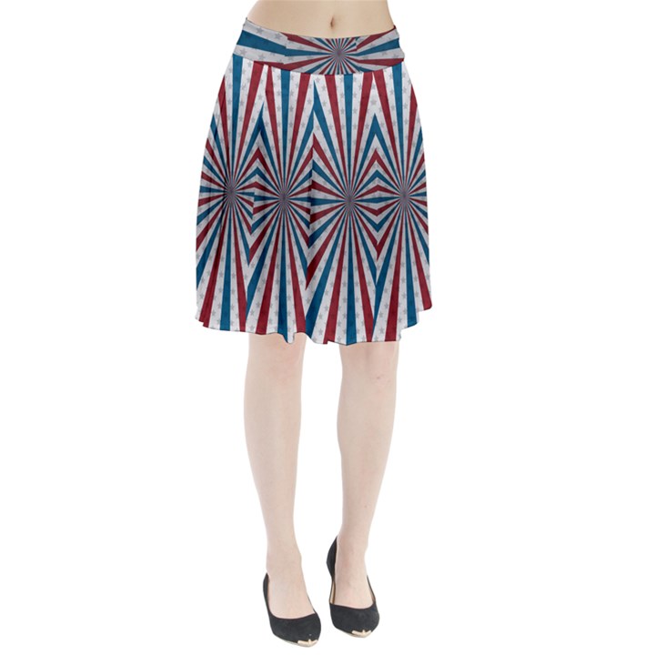 Usa-deco-background Pleated Skirt