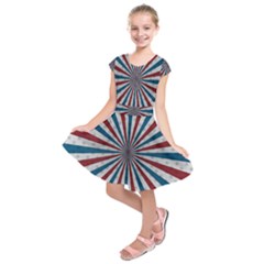 Usa-deco-background Kids  Short Sleeve Dress