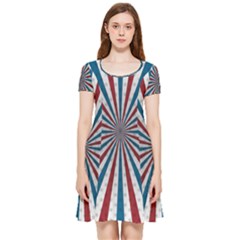 Usa-deco-background Inside Out Cap Sleeve Dress