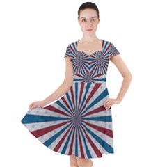 Usa-deco-background Cap Sleeve Midi Dress by Jancukart