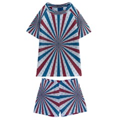 Usa-deco-background Kids  Swim Tee And Shorts Set