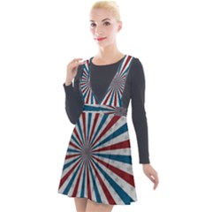 Usa-deco-background Plunge Pinafore Velour Dress