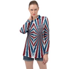 Usa-deco-background Long Sleeve Satin Shirt