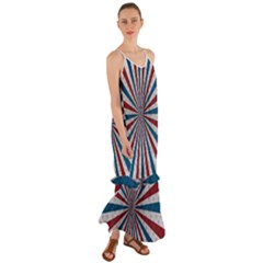 Usa-deco-background Cami Maxi Ruffle Chiffon Dress