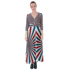 Usa-deco-background Button Up Maxi Dress