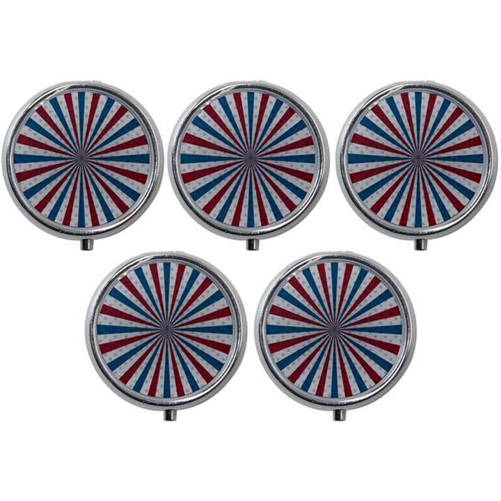 Usa-deco-background Mini Round Pill Box (Pack of 5)