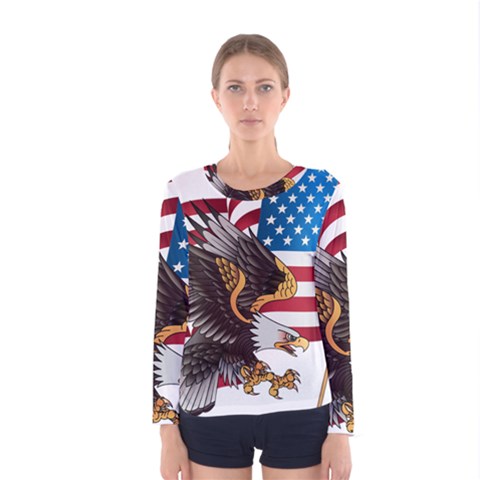 American-eagle- Clip-art Women s Long Sleeve Tee by Jancukart