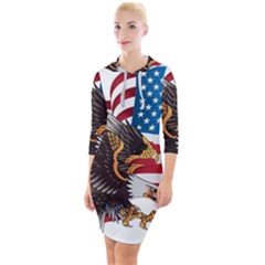 American-eagle- Clip-art Quarter Sleeve Hood Bodycon Dress by Jancukart