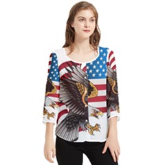 American-eagle- Clip-art Chiffon Quarter Sleeve Blouse