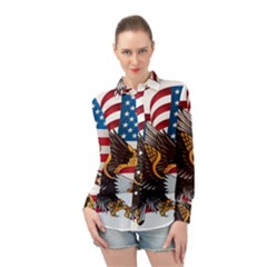 American-eagle- Clip-art Long Sleeve Chiffon Shirt