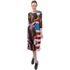 American-eagle- Clip-art Ruffle End Midi Chiffon Dress