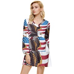 American-eagle- Clip-art Tiered Long Sleeve Mini Dress by Jancukart