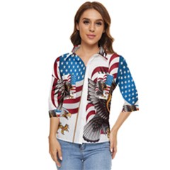 American-eagle- Clip-art Women s Quarter Sleeve Pocket Shirt