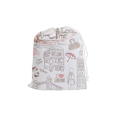 London-paris-drawing-vector-london-comics Drawstring Pouch (medium)