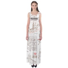 London-paris-drawing-vector-london-comics Empire Waist Maxi Dress