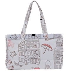 London-paris-drawing-vector-london-comics Canvas Work Bag