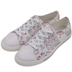 London-paris-drawing-vector-london-comics Men s Low Top Canvas Sneakers