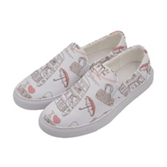 London-paris-drawing-vector-london-comics Women s Canvas Slip Ons