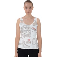 London-paris-drawing-vector-london-comics Velvet Tank Top