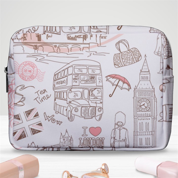 London-paris-drawing-vector-london-comics Make Up Pouch (Large)