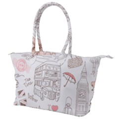 London-paris-drawing-vector-london-comics Canvas Shoulder Bag