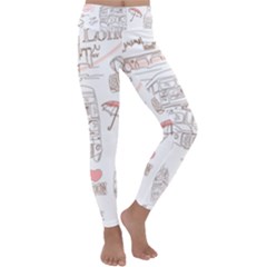 London-paris-drawing-vector-london-comics Kids  Lightweight Velour Classic Yoga Leggings by Jancukart