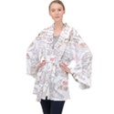 London-paris-drawing-vector-london-comics Long Sleeve Velvet Kimono  View1