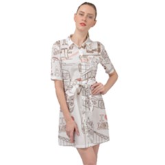 London-paris-drawing-vector-london-comics Belted Shirt Dress