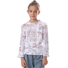 London-paris-drawing-vector-london-comics Kids  Frill Detail Tee