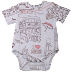 London-paris-drawing-vector-london-comics Baby Short Sleeve Onesie Bodysuit by Jancukart