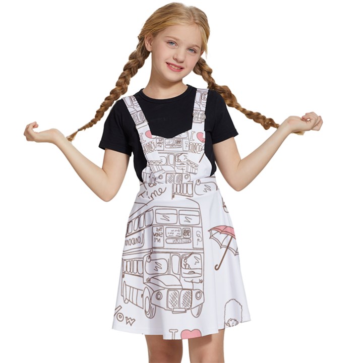 London-paris-drawing-vector-london-comics Kids  Apron Dress