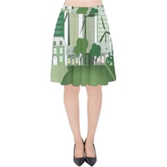 Vector-energy-saving-caring-for-the-earth Velvet High Waist Skirt