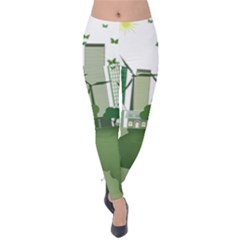 Vector-energy-saving-caring-for-the-earth Velvet Leggings