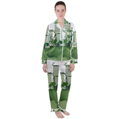 Vector-energy-saving-caring-for-the-earth Satin Long Sleeve Pajamas Set