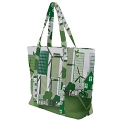 Vector-energy-saving-caring-for-the-earth Zip Up Canvas Bag