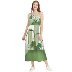 Vector-energy-saving-caring-for-the-earth Boho Sleeveless Summer Dress