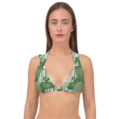 Vector-energy-saving-caring-for-the-earth Double Strap Halter Bikini Top