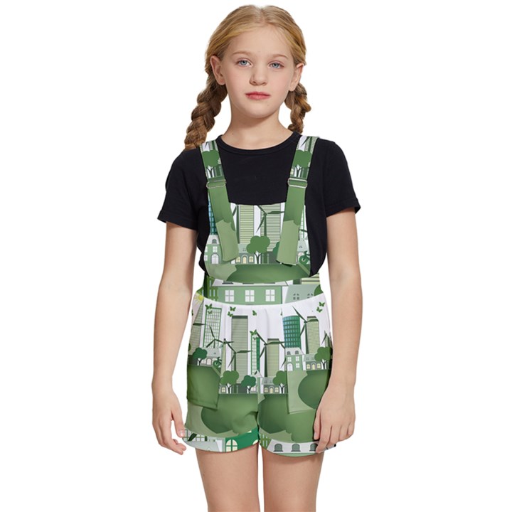 Vector-energy-saving-caring-for-the-earth Kids  Short Overalls