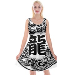 Chinese-dragon Reversible Velvet Sleeveless Dress