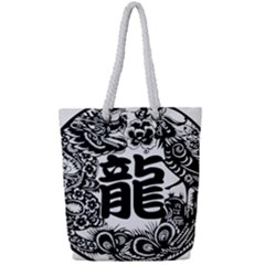 Chinese-dragon Full Print Rope Handle Tote (small) by Jancukart