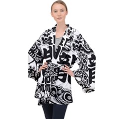 Chinese-dragon Long Sleeve Velvet Kimono 