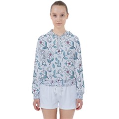 Flowers Pattern Women s Tie Up Sweat