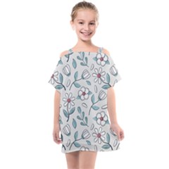 Flowers Pattern Kids  One Piece Chiffon Dress by hanggaravicky2