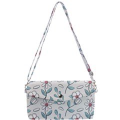 Flowers Pattern Removable Strap Clutch Bag