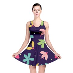 Colorful Floral Reversible Skater Dress