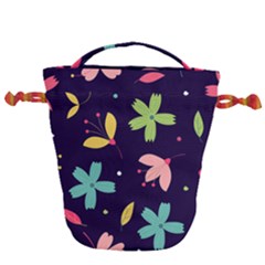 Colorful Floral Drawstring Bucket Bag by hanggaravicky2