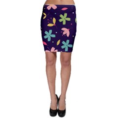 Colorful Floral Bodycon Skirt