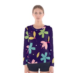 Colorful Floral Women s Long Sleeve Tee